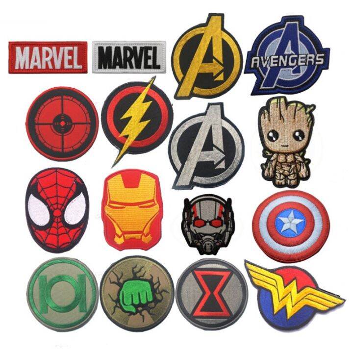 cartoon-hero-character-hook-and-loop-badge-armband-tree-man-embroidered-patches-cloth-sticker-adhesives-tape