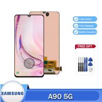 Original 6.7 "AMOLED A90 5G จอแสดงผล LCD สำหรับ Samsung Galaxy A90 5G A908 A908F หน้าจอสัมผัส LCD เปลี่ยนชิ้นส่วน