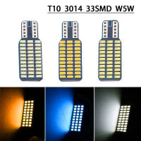 2ชิ้น W5W T10 LED หลอดไฟ C An BUS 3014 33SMD 12โวลต์6000พัน LED รถพวงมาลัยโคมไฟภายในรถแผนที่โดมไฟที่จอดรถสัญญาณไฟโคมไฟ