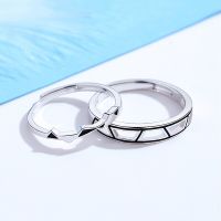 YIZIZAI Lovers Rings Geomety Pattern Ring For Women Men Engagement Jewelry Couple ringsParty Gift