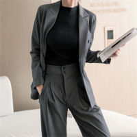 HziriP Formal Suits 2 Piece Sets Autumn Chic Business Femme  Elegant Hot OL Slim Blazers Straight Loose Pants Office Uniform