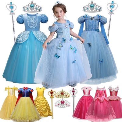 NNJXD Girls Princess Dress Kids Birthday Party Dress Cinderella Costume Halloween Cosplay Dress for Girls Snow White Dress