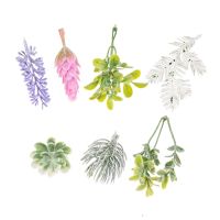 【CC】 50 piezas de plantas artificiales caja regalo Diy decoraciones navideñas para el hogar boda fiesta lavanda Pinecone flores vidrio plástico falsas