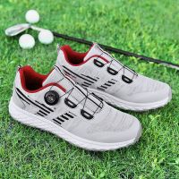 New Professional Golf Shoes Men Luxury Knob Golf Sneakers Outdoor Breathable Walking Spikes Shoes Man Golfers Athletic Footwear