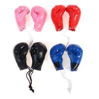 【jw】✐۞✢  Luvas De Boxe Pendurado Pingente Couro Espelho Decoração Interior Do Carro Legal Ornamentos Chaveiro Acessórios 1 Par