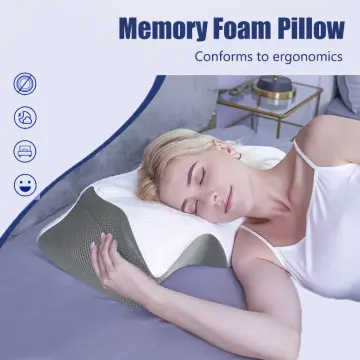 Ergonomic Pillow, Neck Pillow for Neck and Shoulder Pain, Ergonomic  Orthopedic Bed Pillow for Side Back Stomach Sleeper, Grey 