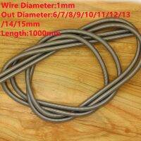 2PCS1 Meter Small Thin Long Flexible Tube Extension Compression Spring1mm Wire Diameterx6/8/10/12/15mm Out Diax1000mm Length