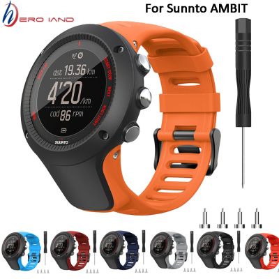 ◊ↂ◄ Nowy pasek do SUUNTO Ambit 1 2 3 2R 2S 24mm męski zegarek bransoletka silikonowa pasek ze śrubami i śrubokrętem akcesoria do zegarków