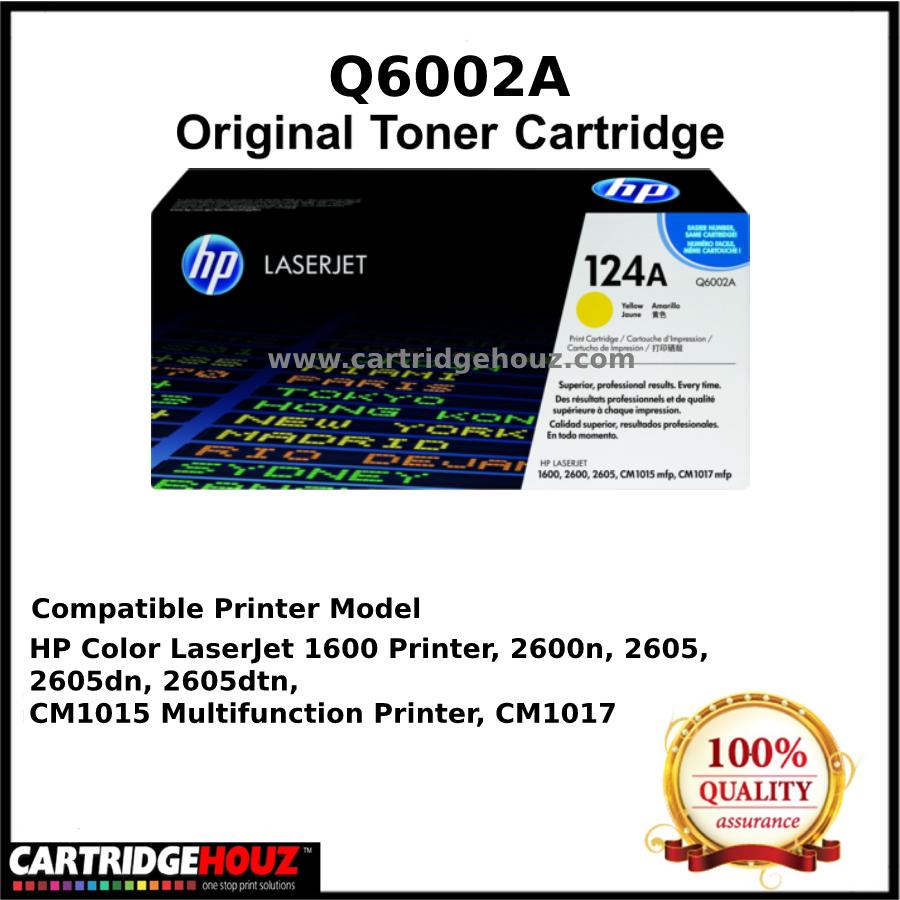Q6002A 1600 HP 124A Yellow Original LaserJet Toner Cartridge For HP Color LaserJet 2600n 1017 2605 1015 