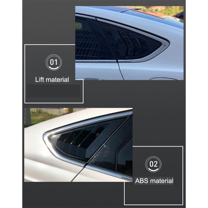 2023ใหม่-2ชิ้นกระจกรถด้านหลังแผงกรองแสง-trim-สำหรับ-ford-mondeo-2013-2021บานเกล็ดหน้าต่างตัดช่องระบายด้านข้าง-abs-แผงสติกเกอร์ฝาครอบช่องระบายด้านข้าง
