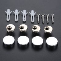 4Pcs 20mm Bathroom Mirror Hinger Fixed Clip Advertising Plate Glass Clamp Clip Mirror Fixed Fitting Supporting Thickness 6-7mm Clamps