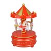 Merry-go-round wooden music box toy child baby game home decor carousel - ảnh sản phẩm 2