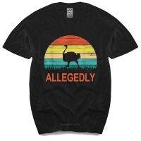 2023Newฝ้าย Tshirt Men Tees ฤดูร้อน Allegedly นกกระจอกเทศ Letterkenny กราฟิก Flightless คนรักนกสีดำแบรนด์แฟชั่น Tee เสื้อ Homme