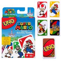 Mattel UNO Super Mario Card Games Family Funny Entertainment Board UNO Card Game Poker Kids Toys Playing Cards