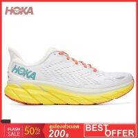 Hoka Clifton 8 2E Wide White Grey Yellow Men Road Running Shoes 1121374-BDBI รองเท้าลำลอง รุ่นท็อป โดดเด่นด้วยการออกแบบและสีที่สวย เป็นเอกลักษณ์