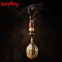 【cw】 Turtle Anticient Chinese Texts Chain Pendant Trinkets Woven Rope Keyring Lanyard Hangings ！