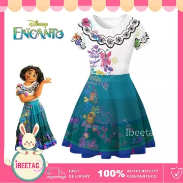 Encanto Madrigal Dress Kids Girls Mirabel Princess Costume w/Bag