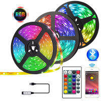 5M 3M 2M 1M ไฟ LED Strip RGB SMD 5050 Luces โคมไฟแบบยืดหยุ่น USB อินฟราเรดบลูทูธไฟ LED ตกแต่งสำหรับ Home สำหรับเทศกาล-asferttyre