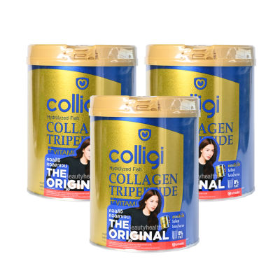 (กระปุกใหญ่) Colligi Collagen Tripeptide คอลลาเจน คอลลิจิ (200 g. x 3 กระป๋อง)