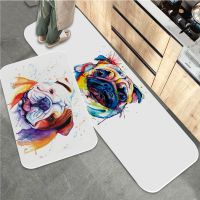 【SALES】 English Bulldog Terrier plash Floor Mat Retro Multiple Choice Living Room Kitchen Rug Non-Slip Doormat Area Rug Laundry Room Mat