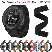 Hook &amp; Loop Nylon Straps For Garmin Fenix 6 6X Pro 5 5X Plus 7 7X S62 S60 / Instinct 2X Solar Band 26mm 22mm Bracelet Wristbands Straps