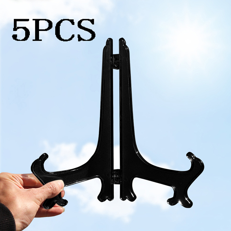 5Pcs Triangle Photo Frame Plastic Photo Display Stand Plate Holder Rack Home 