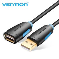 Vention สายเคเบิลแบบขยาย USB2.0สายเคเบิลตัวผู้และเต้ารับต่อสายพ่วง USB2.0สำหรับแล็ปท็อป PC USB สายเคเบิลข้อมูลสายพ่วง