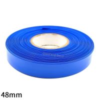 PVC Heat Shrink Tube 48mm Width Blue Multicolor Shrinkable Cable Sleeve Sheath Pack Cover for 18650 Lithium Battery Film Wrap Electrical Circuitry Par