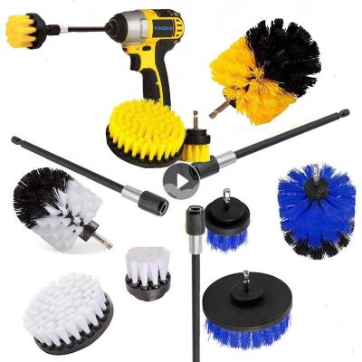【YF】 4 Pcs Drill Brush Car Detailing Tools Power Scrubber Set Cleaning For Gadget Kit Bathroom Kitchen
