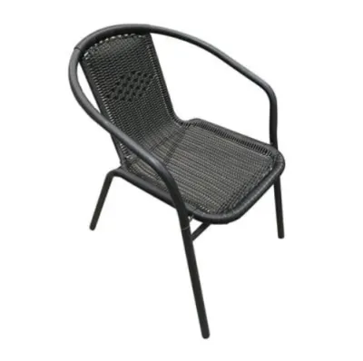 Artificial rattan chair (max load 120 kg.) size 57 x 53 x 72 cm. - black