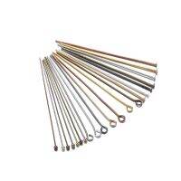 200pcs 16/20/25/30/35/40/45/50mm Flat Head/Ball Head/Eye Pins Metal Headpins Jewelry Findings Making Accessories