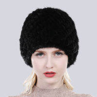 Russia Winter Lady Good Elasticity Real Mink Fur Hats Warm Quality Natural Mink Fur Cap Women Knitted 100 Genuine Mink Fur Hat