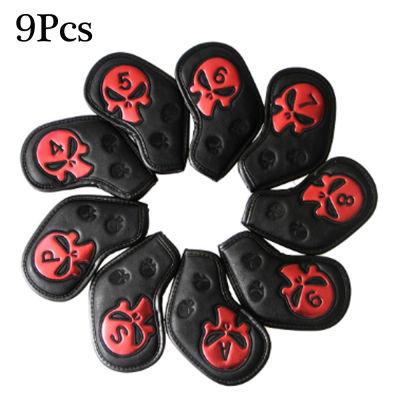 9PcsSet Golf Cover Skull Iron Pole Head Covers Putter Protector Outdoor Sports Waterproof Universal Protection