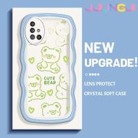 Jjlingji เคส M40s กาแลคซีปลอกสำหรับ Samsung 4G A51 5G เคสลายหมีน่ารักลายดีไซน์ใหม่คอลอร์ลอนนิ่มเคสมือถือกันกระแทกแบบใสสร้างสรรค์เคสโปร่งใสลายกล้องถ่ายรูปซิลิกาเจลปกป้อง