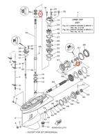 ซีลเพลาตั้ง ซีลเพลานอน สำหรับเกียร์เครื่องยนต์เรือ YAMAHA รุ่น 60F , E60H , C60 , P60TLH , 80A , 85A , 90ETL/XL , 90A , F40G , F80A , F80B , F90B , F100A , F100D / Part.93101-25M03