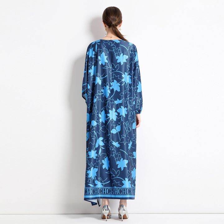 womens-dress-fashionable-new-style-loose-fitting-large-piece-printed-maxi-dress