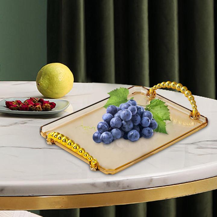 sharplace-จานเสิร์ฟอาหารทรงสี่เหลี่ยมผืนผ้าถาดของว่างสำหรับห้องรับแขกห้องนอนแต่งตัว