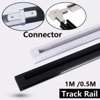 【CW】 Rail 0.5M 1M Aluminum 2 Wire Electrified Rails With Spots Led Lamp Lighting Store