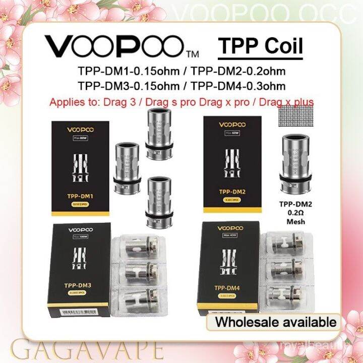Drag 3 TPP Coil VOOPOO 3pcs Vape Drag S Pro / Drag X Plus Replacement
