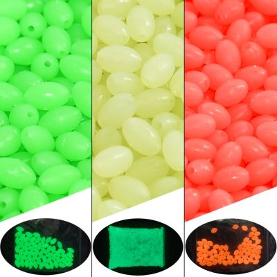 【DT】hot！ INFOF 100pcs/lot Soft Egg Beads Fishing Stop Oval Rubber Stopper Night Fly Accessories pesca