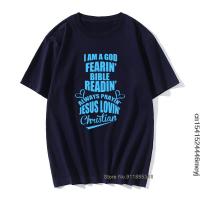 Tops &amp; Tees Jesus Loving T-Shirts Men Black T Shirt Blue Letter Tshirt Graphic Christian Cotton Fabric Tees Funny Design
