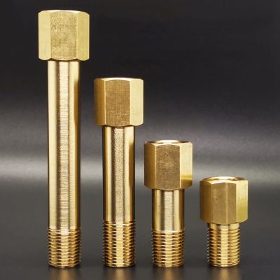 1/8 1/4 3/8 1/2 BSP Male To Female Thread Brass Long Nipple Pipe Fitting Adapter Coupler Connector For Water Fuel Gas