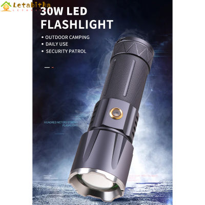 Letabitha ไฟ Led กลางแจ้ง30W,ไฟฉายจิ๋วสปอร์ตไลท์5ระดับ1800-2000ลูเมนไฟฉายอัลลอยด์ขยายอลูมิเนียมกล้องส่องทางไกล