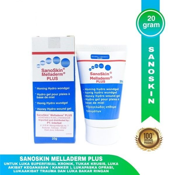 Sanoskin Melladerm Plus Gel 20 Gram Obat Luka Basah Luka Lecet Akut