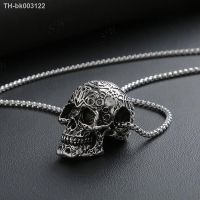 ☑ Boho Retro Hip Hop Stainless Steel Skull Pendant Necklace Trendy Men And Women Personality Domineering Design Necklace Gift 2022