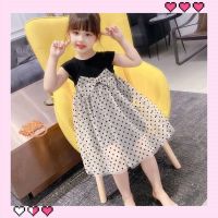 COD IOED95 ✨[Fast delivery]✨Girls dress 2022 new foreign style childrens clothing Korean version of the big childrens princess skirt childrens summer dress female polka dot skirt