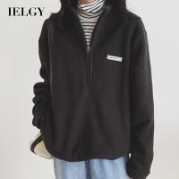 IELGY เสื้อกันหนาวขั้วโลกขนสัตว์คอเต่าครึ่งตัวอเนกประสงค์ของผู้หญิง