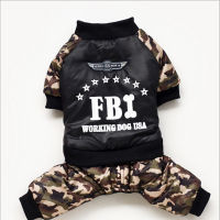 หนาใหม่อบอุ่น FBI ลวงตาฝ้ายอังกฤษตุ๊กตาสุนัขสุนัขเสื้อผ้าฤดูใบไม้ร่วงและฤดูหนาวเสื้อผ้าวีไอพีขาเสื้อผ้า