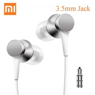สายดนตรีหูฟังไดนามิกหูฟังแบบ In-ear Xiaomi ดั้งเดิมสำหรับหูฟังเอียร์บัดชุดหูฟังไมค์ควบคุมสเตอริโอ3.5มม