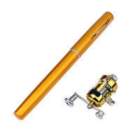 KLKLJYFI สตรีมกลางแจ้งแบบพกพากระเป๋า telescopic MINI Fishing Rod POLE พร้อม Reel Wheel